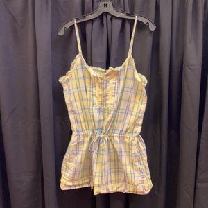 Yellow plaid beach cover up